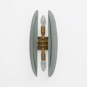 Pair of Mid-century Modern Aqua Green Murano Glass Sconc