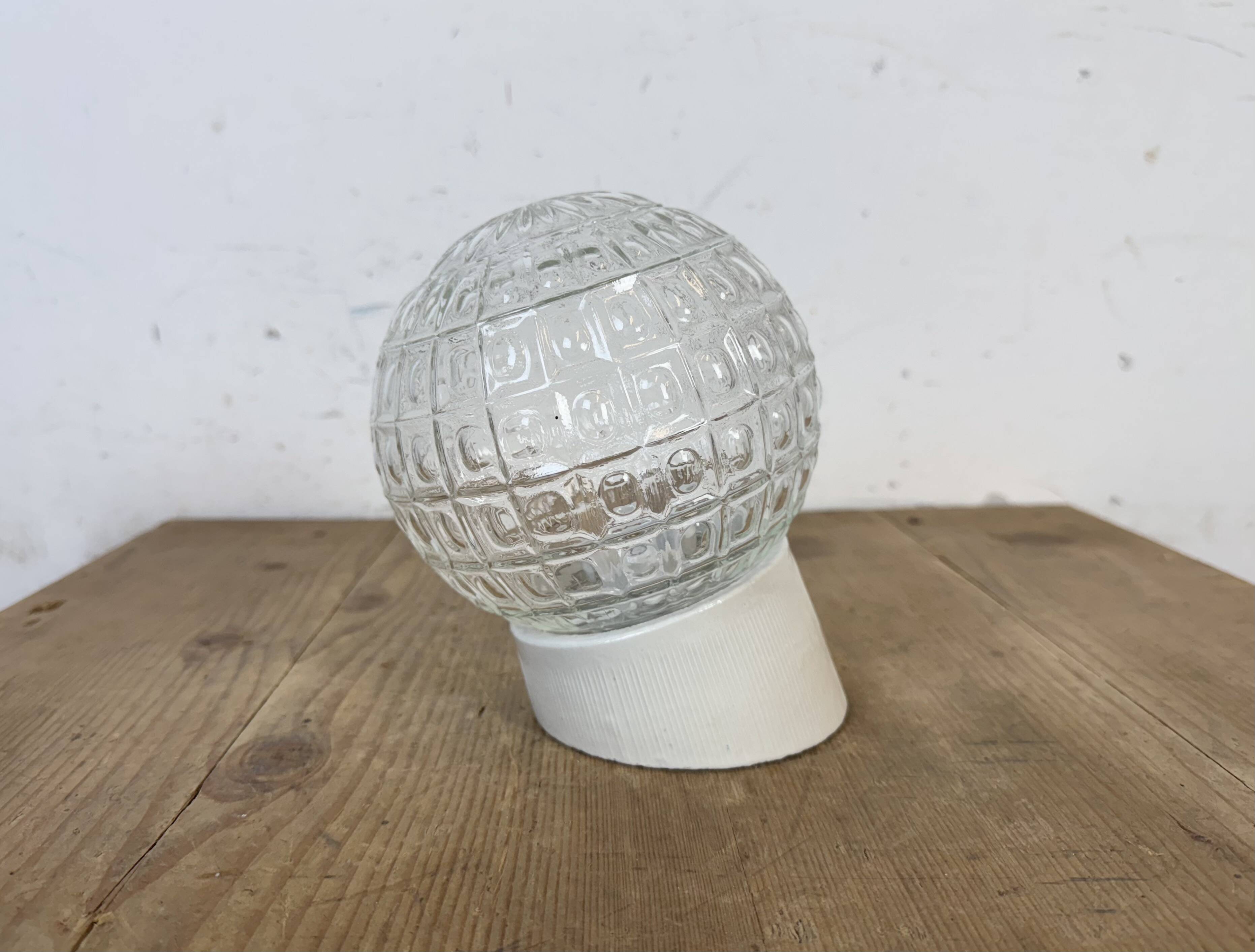 Vintage White Porcelain Wall Light, 1970s