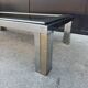 1970s smoked glass chrome coffee table