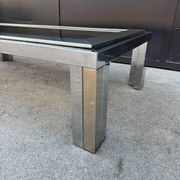 1970s smoked glass chrome coffee table
