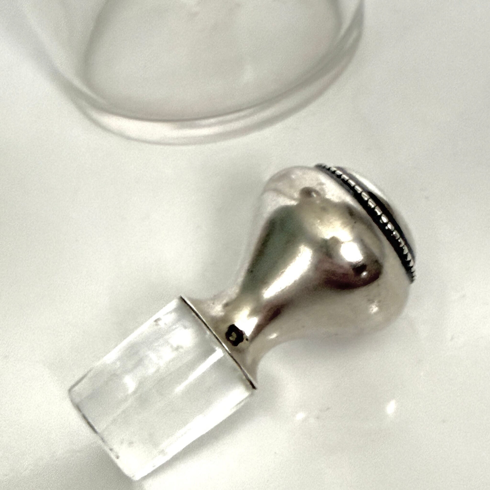 Antique Crystal and Solid Silver Carafe – Ribbon & Garland Decoration