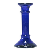 Vintage low blue glass candlestick