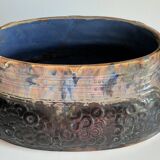 Planter caché-pots ceramic decor barbotine vintage