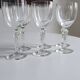 Set of 6 chiseled glass wine glasses