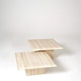 2 travertine coffee tables trundles