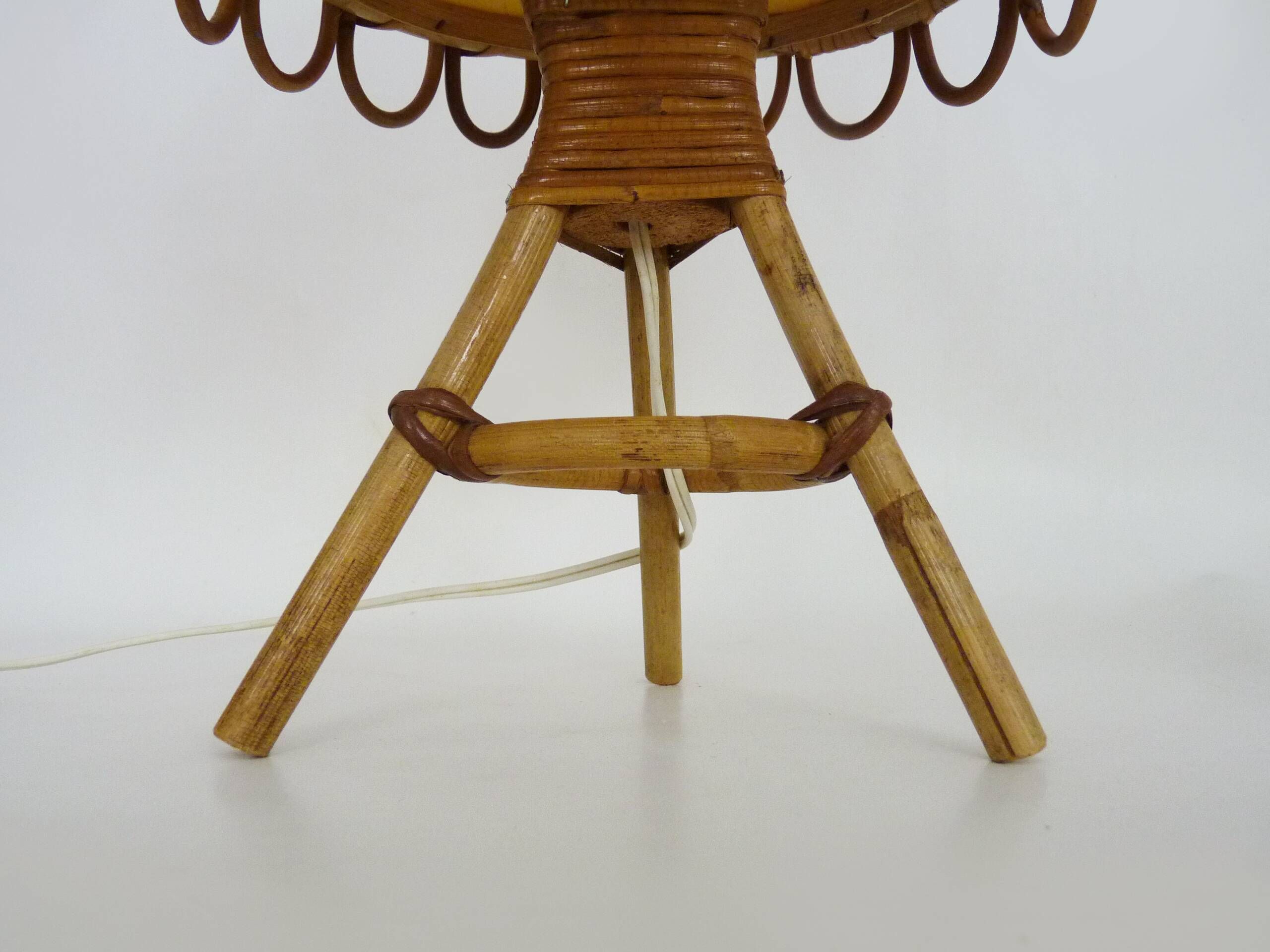 Rattan lamp in the style of Louis Sognot from the 1950s.