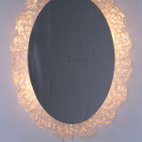 Oval Bathroom wall mirror with lighting and plexiglass edge from Hillebrand
