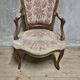 Vintage Louis XV style carved armchair with floral upholstery, 20th century, 90 × 58 cm