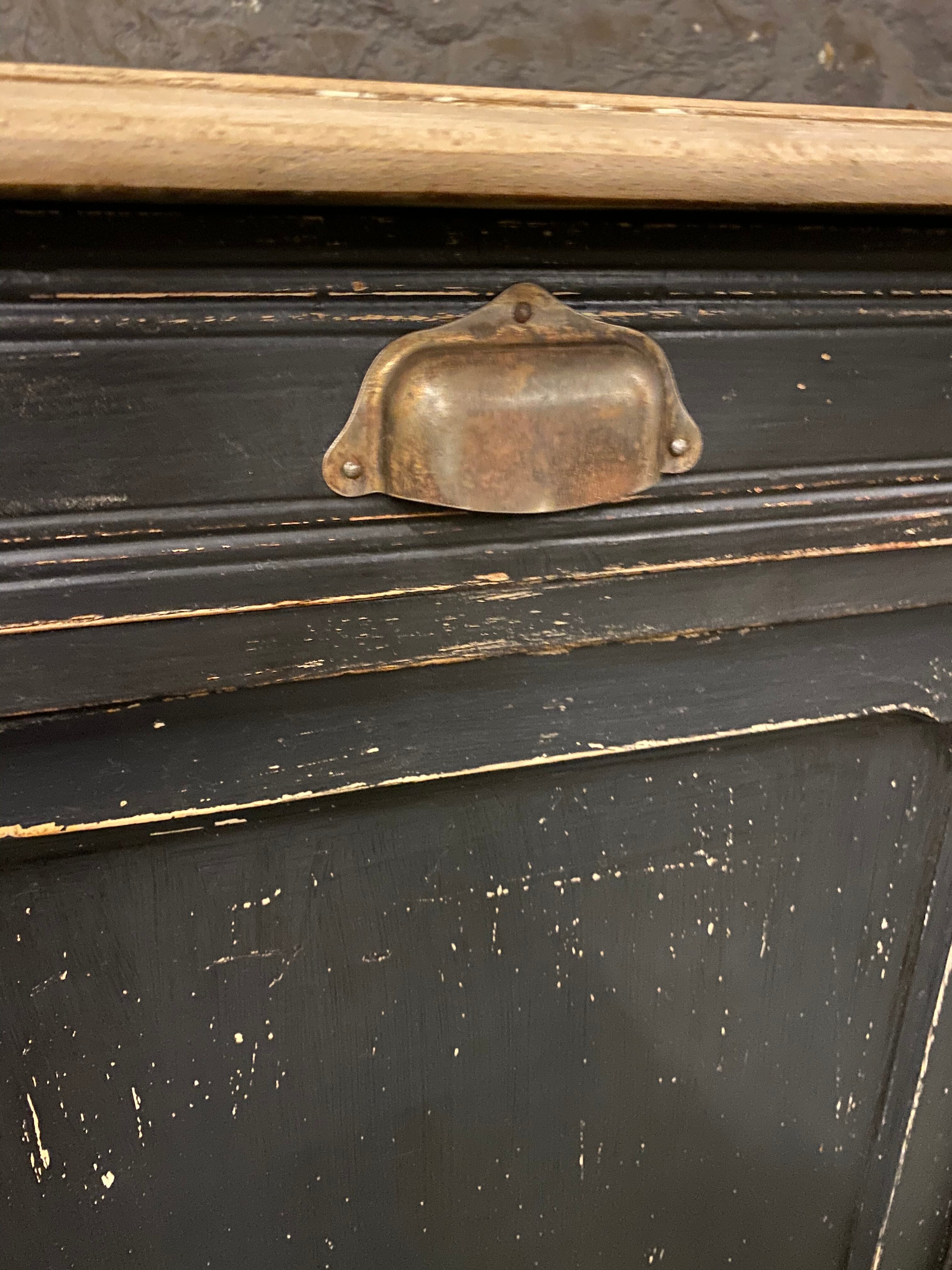 Vintage Parisian black patinated buffet