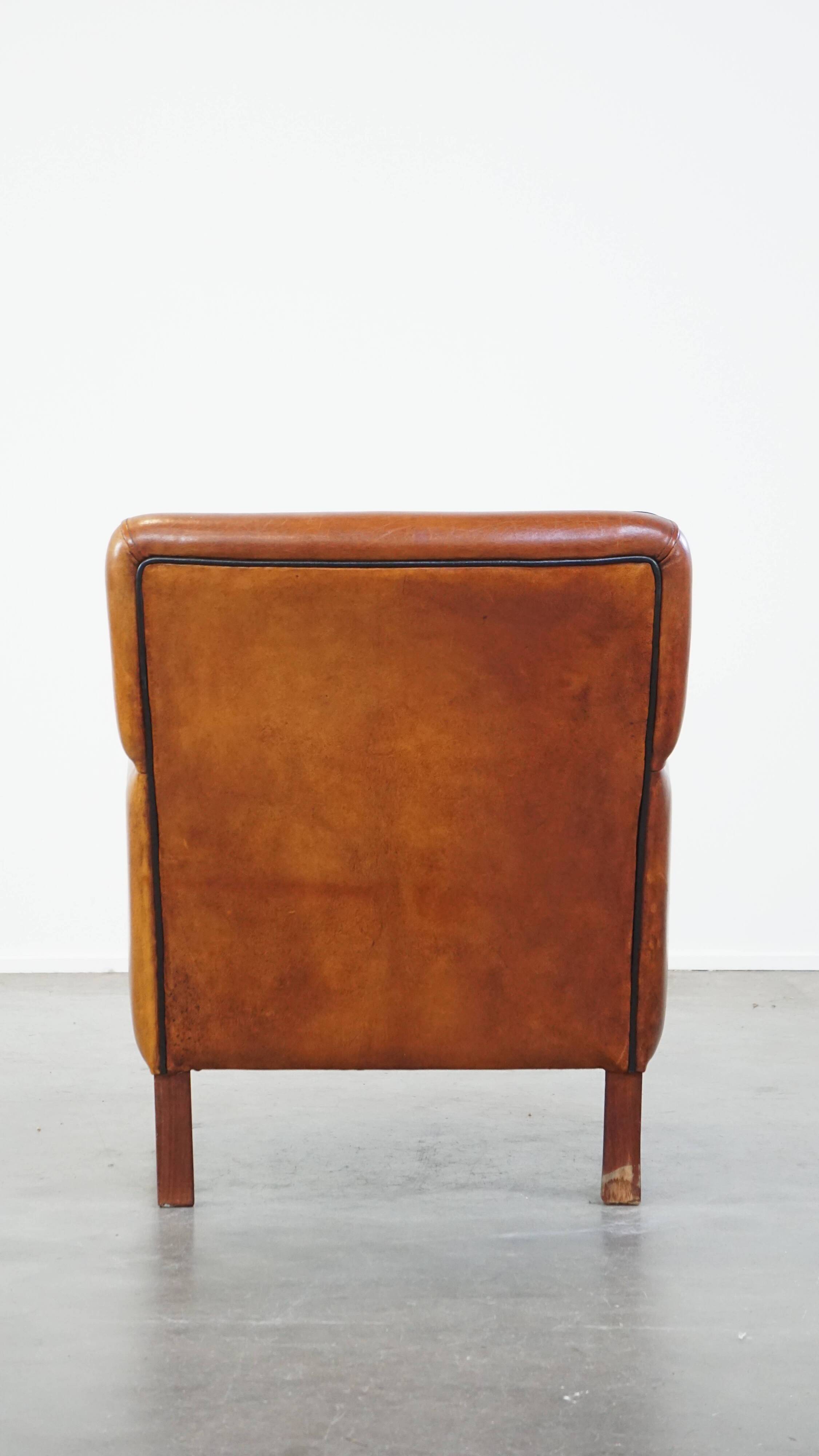 Sheepskin leather armchair