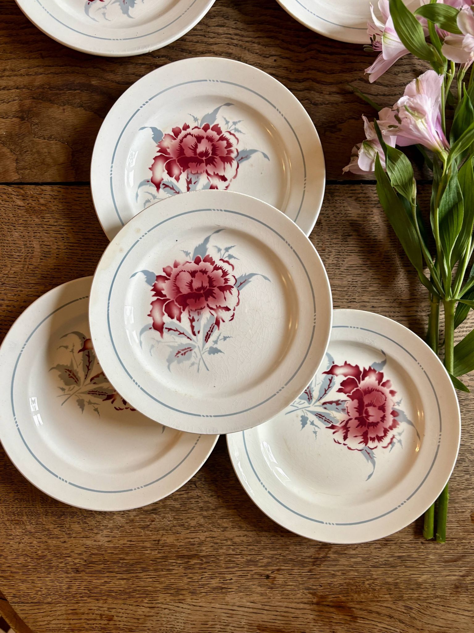 lot de 8 assiettes à dessert vintage - Saint Amand