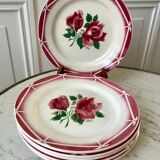 set of 6 dessert plates Digoin Sarreguemines model Cibon years 30-40