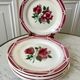 set of 6 dessert plates Digoin Sarreguemines model Cibon years 30-40