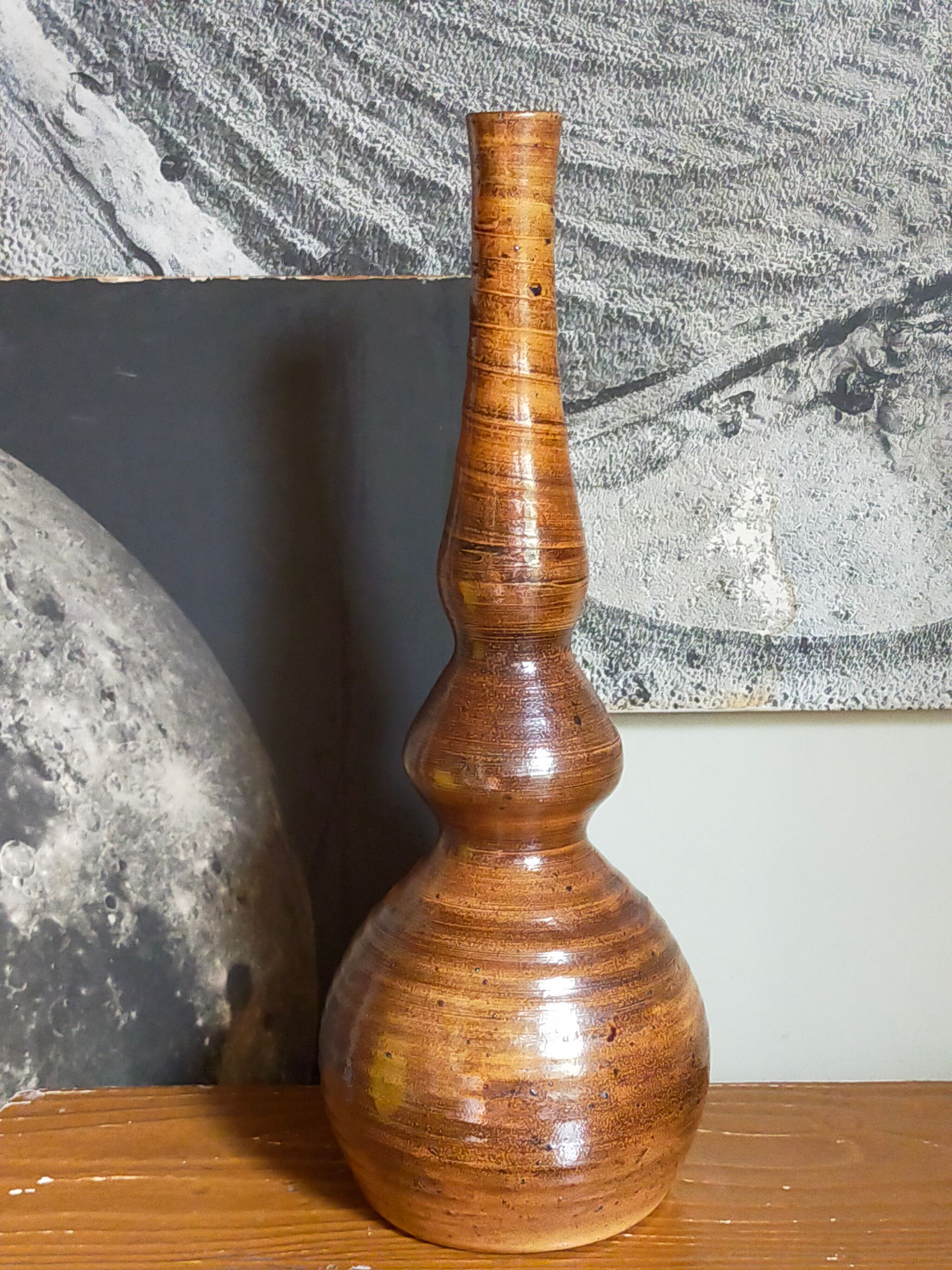 Potter's soliflore vase in vintage glazed stoneware