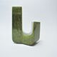 Green triangular vase by Bertoncello