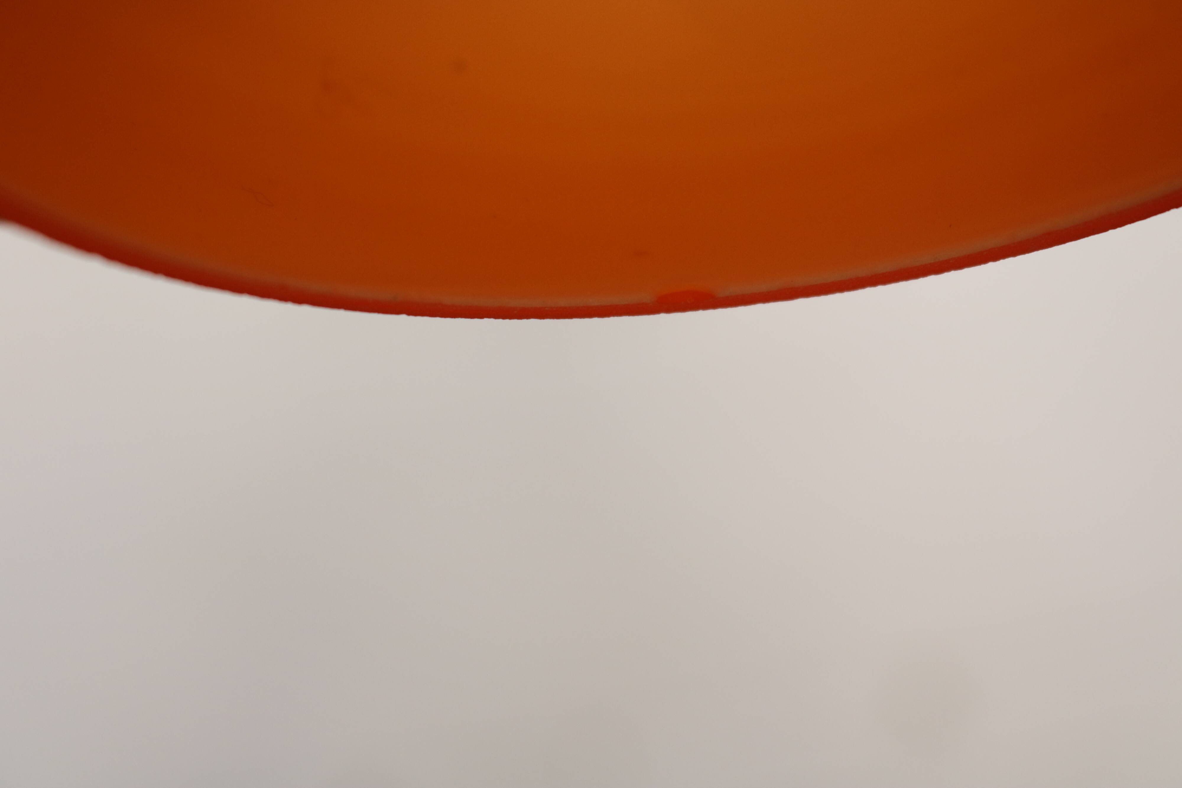 Orange teardrop glass pendant lamp made by Holmegaard - Denmark 1960