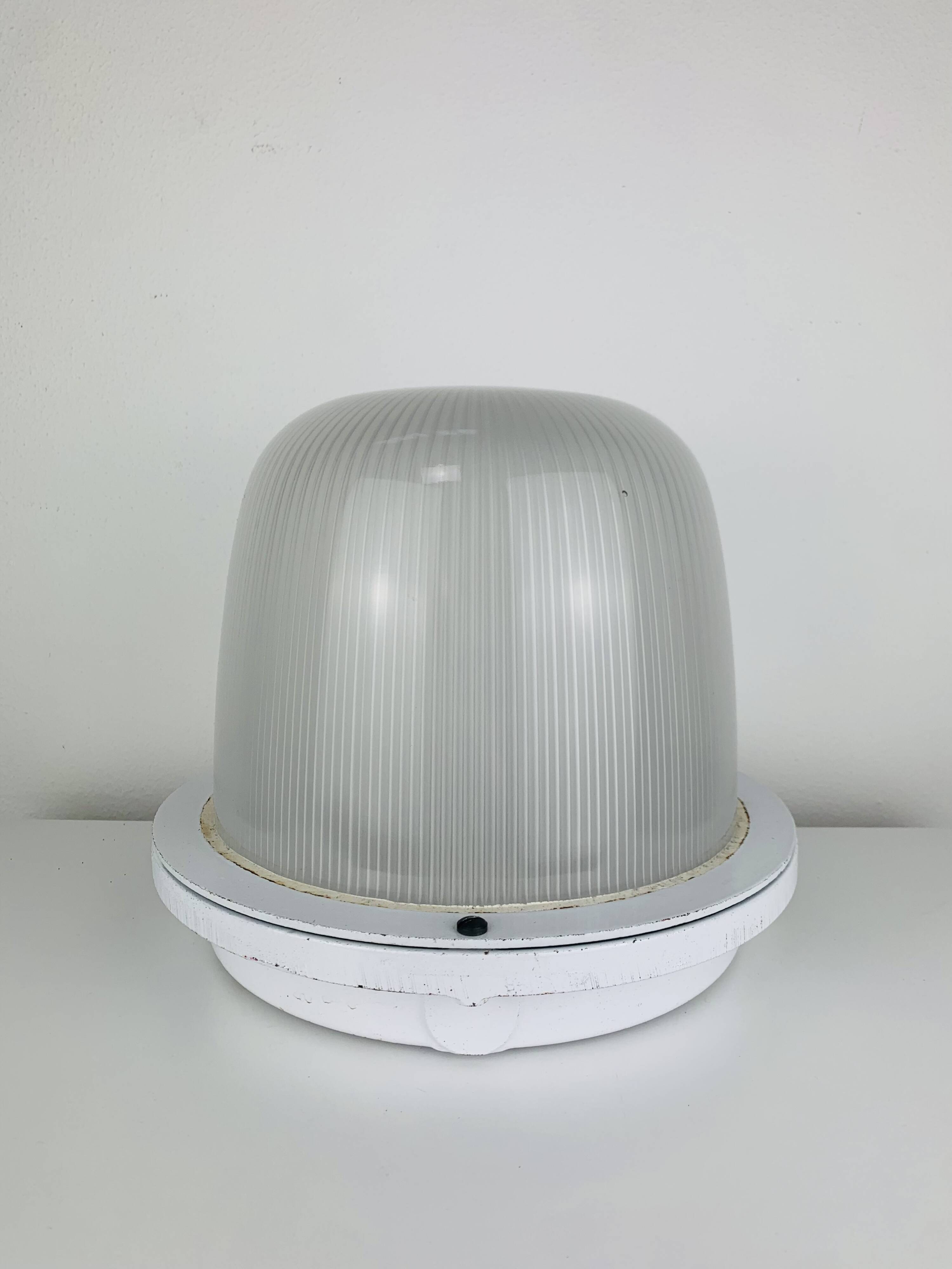 Holophane industrial porthole ceiling light, wall light, 1960s