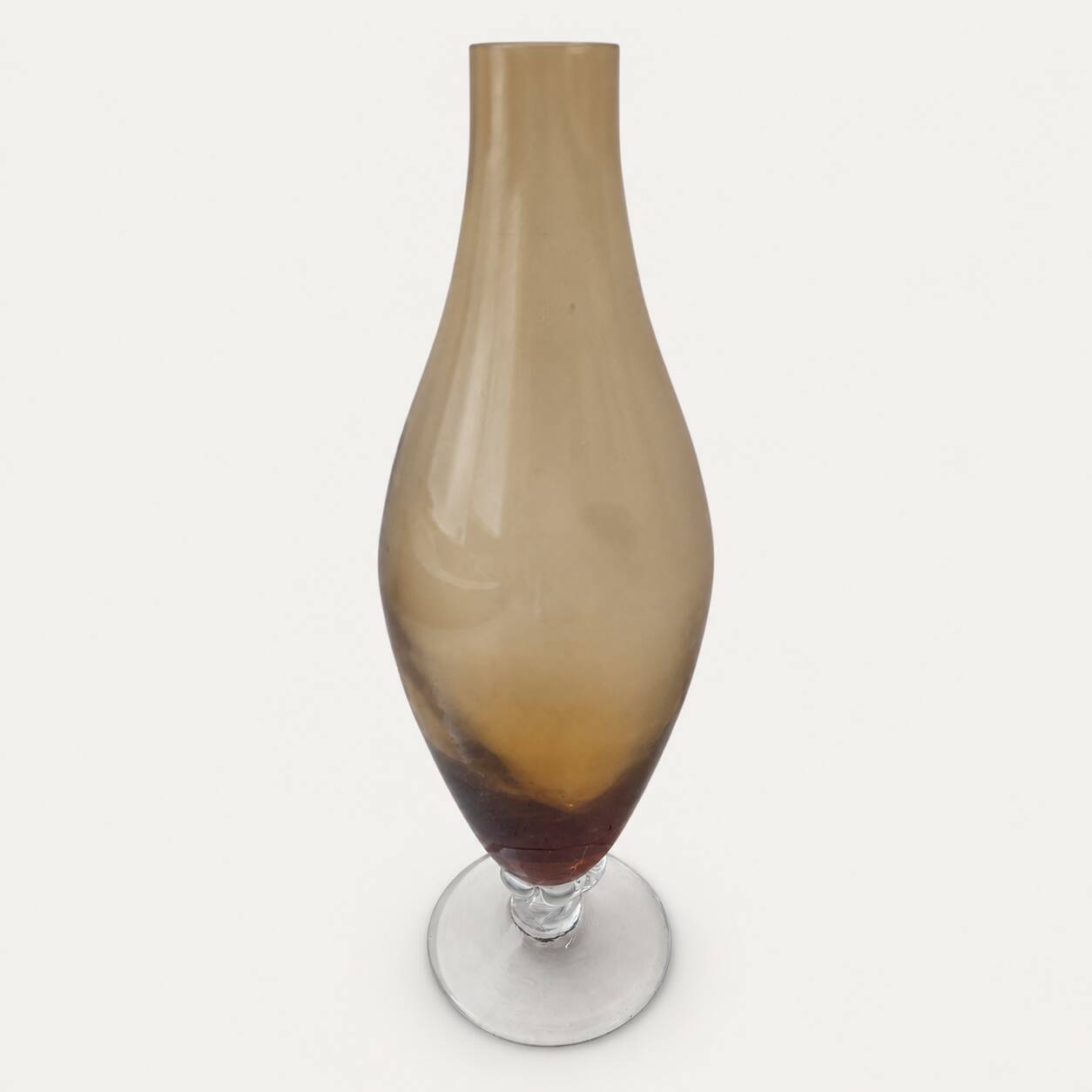 Carafe italienne en verre jaune années 60