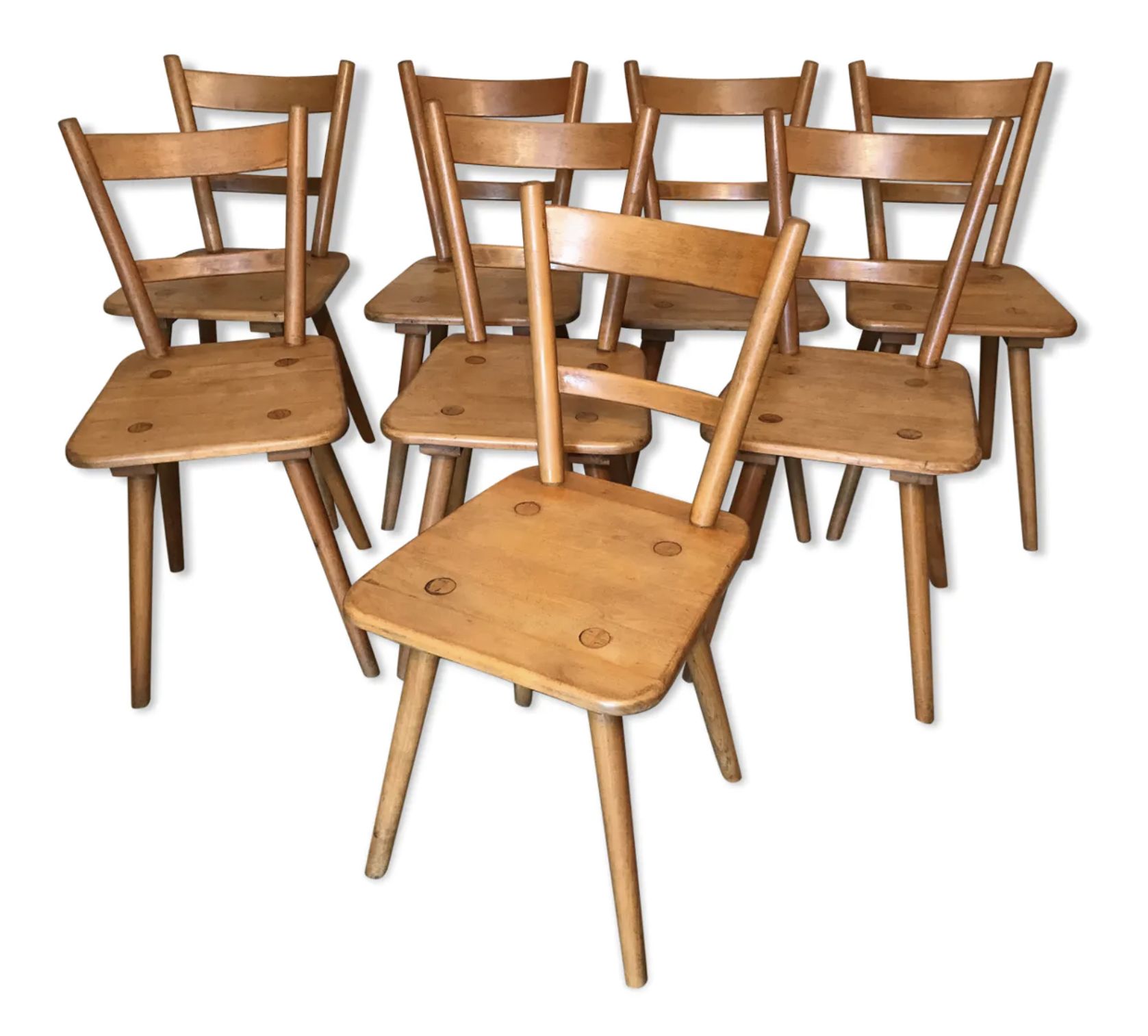 Set of eight vintage chairs by Adolf Schneck late 1940