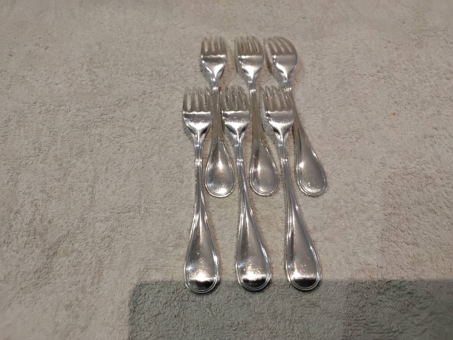 6 silver-plated dessert forks by Christofle, Albi pattern
