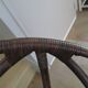 Vintage set of 2 swivel chairs in bamboo and rattan - Papasan shape