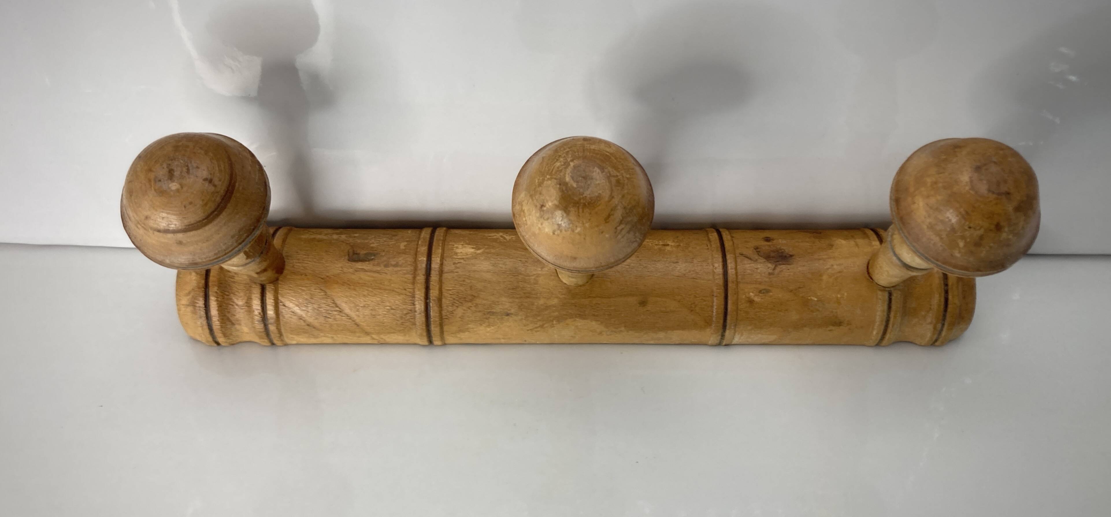 old Bamboo style wall coat rack