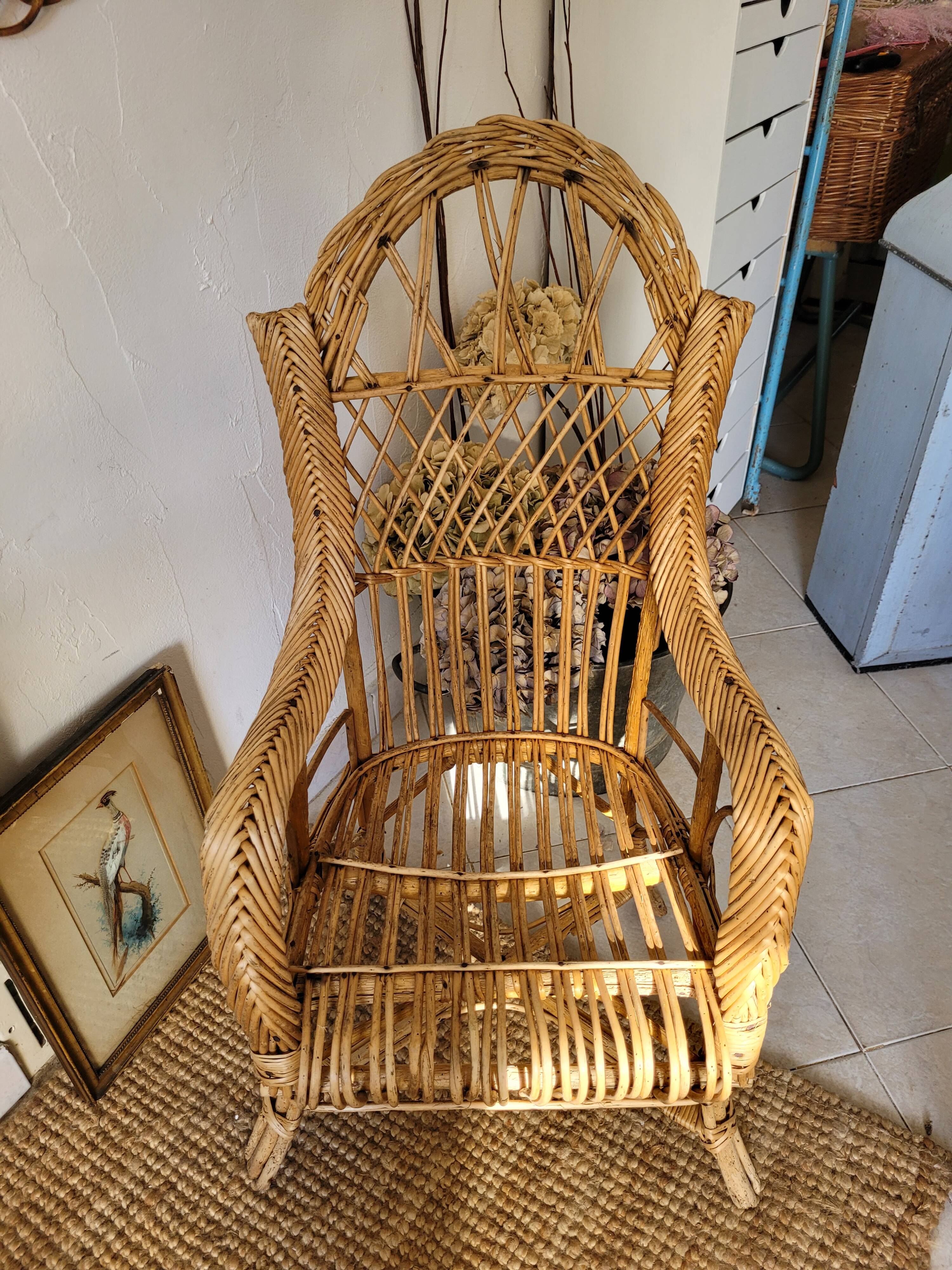 Vintage rattan armchair