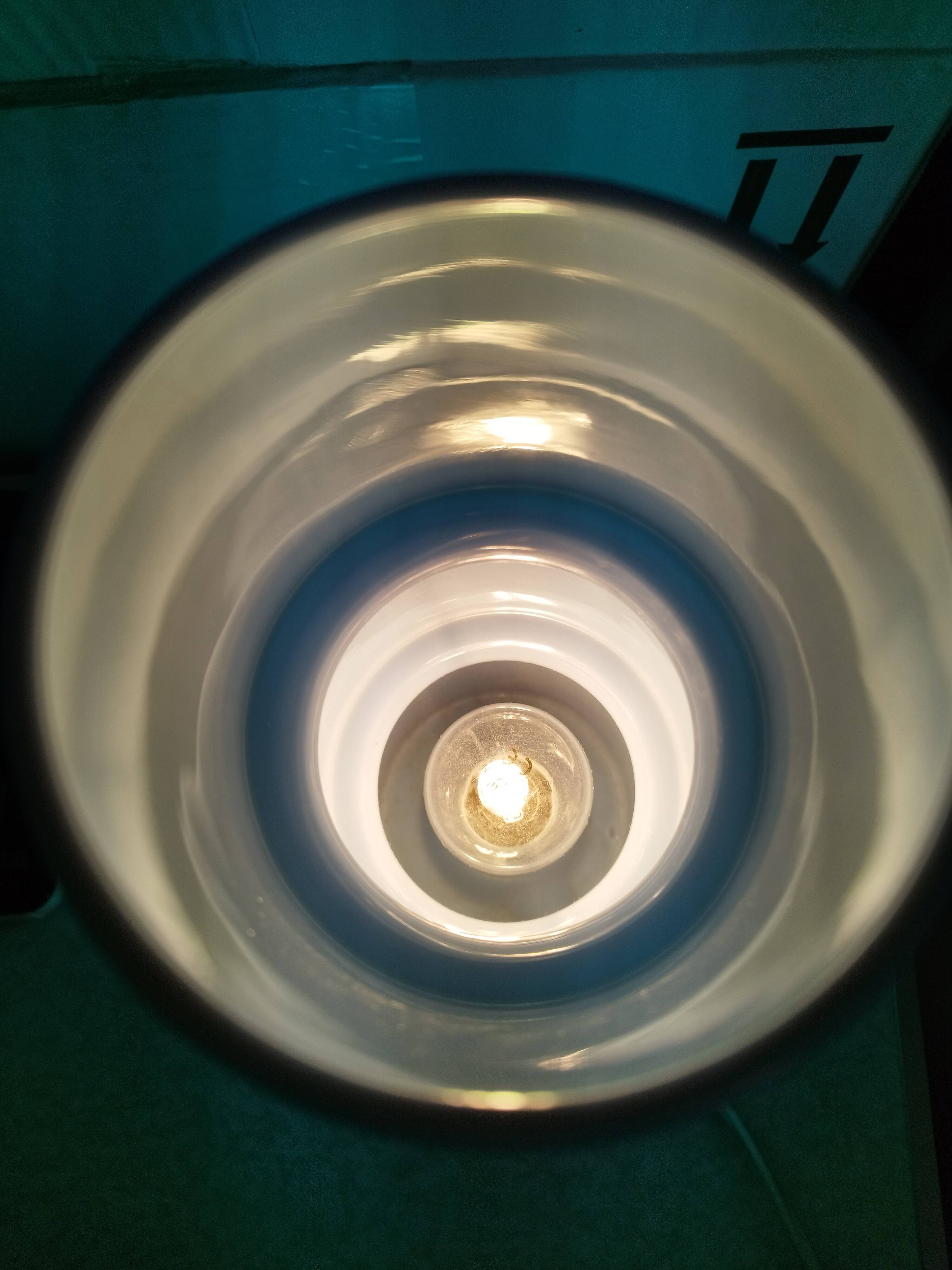 Vintage blue glass table lamp from the 90s, Habitat model.