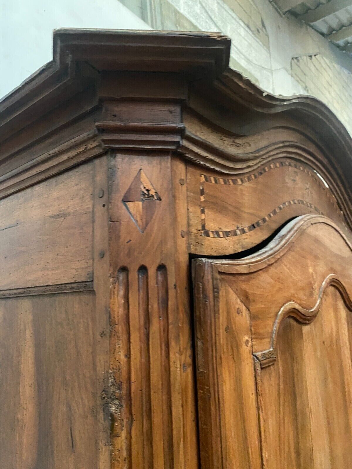 Louis XV style gendarme hat bonnet in 19th century cherry wood