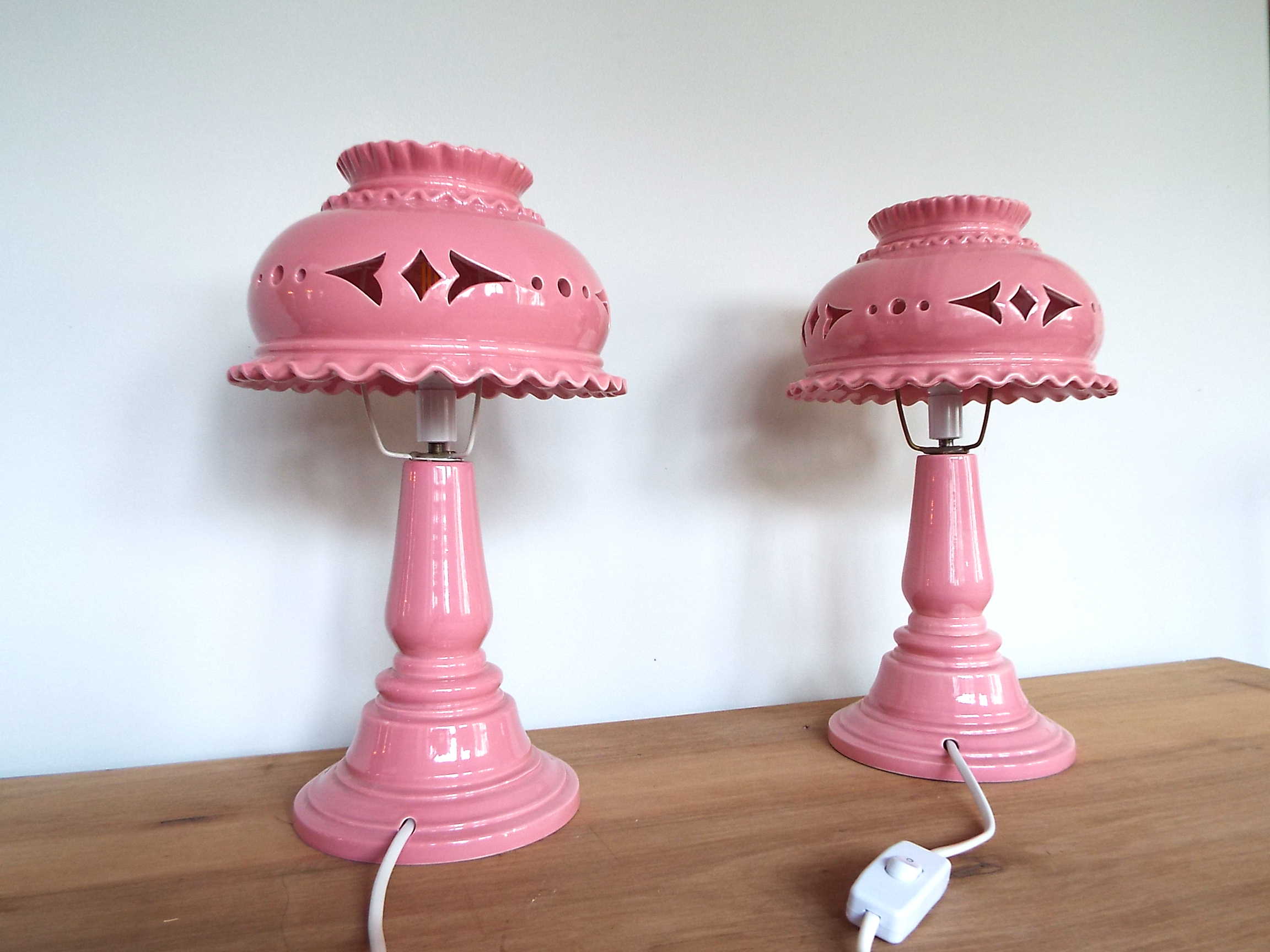 Pair of ceramic lamps