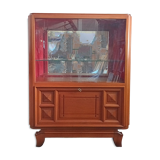 Art deco walnut display cabinet