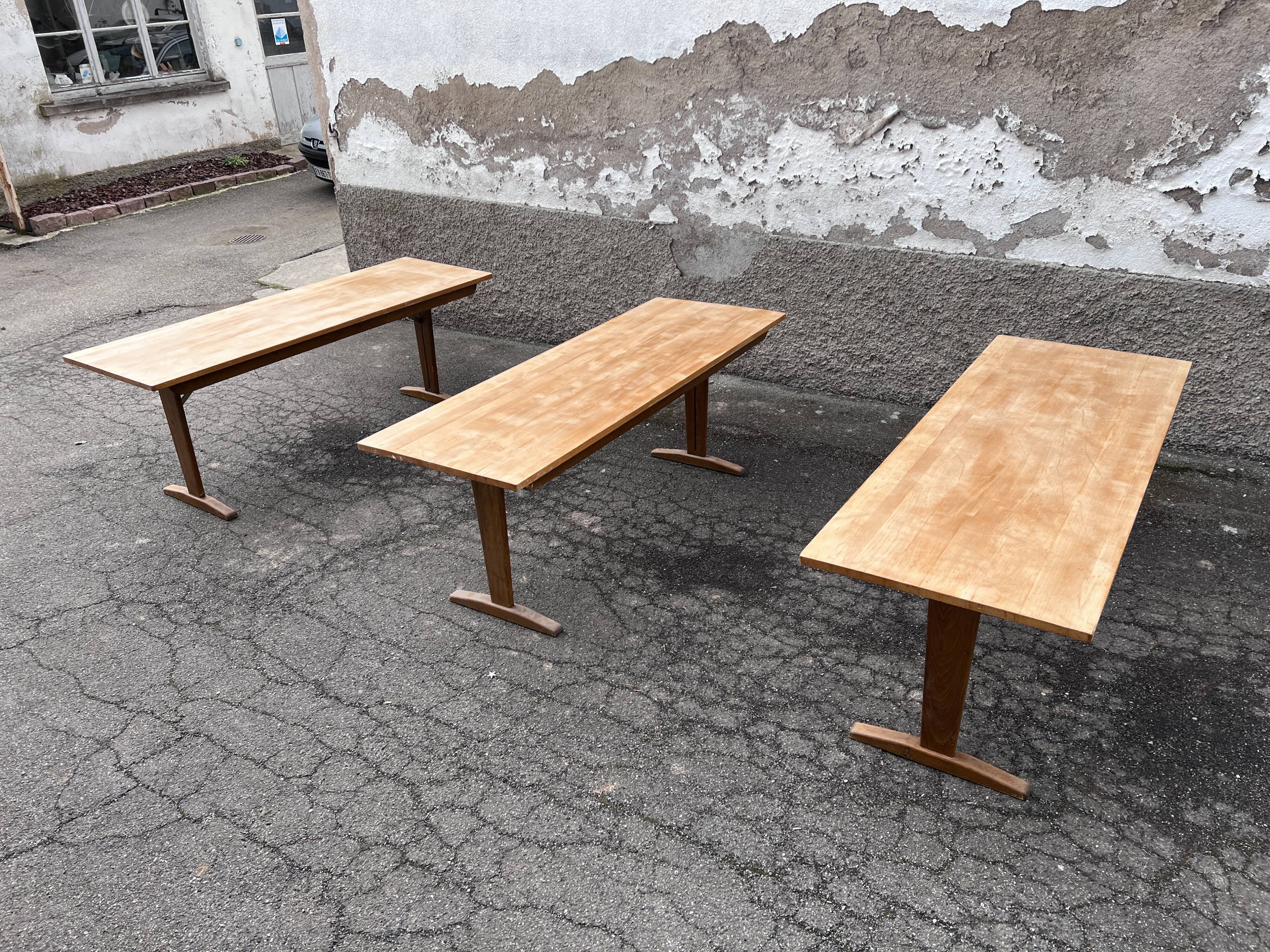 Trio de table bistrot vintage pliante 1950