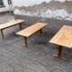 Trio de table bistrot vintage pliante 1950