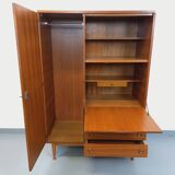 Armoire secrétaire meuble de rangement vintage style scandinave en teck