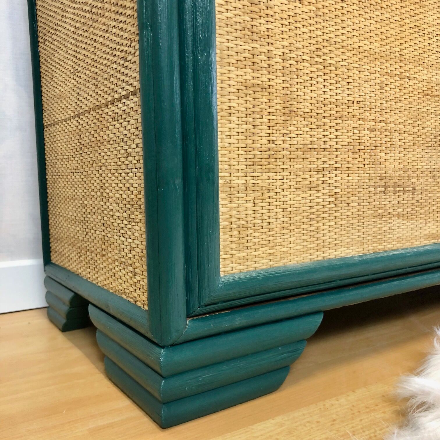Commode rotin années 70