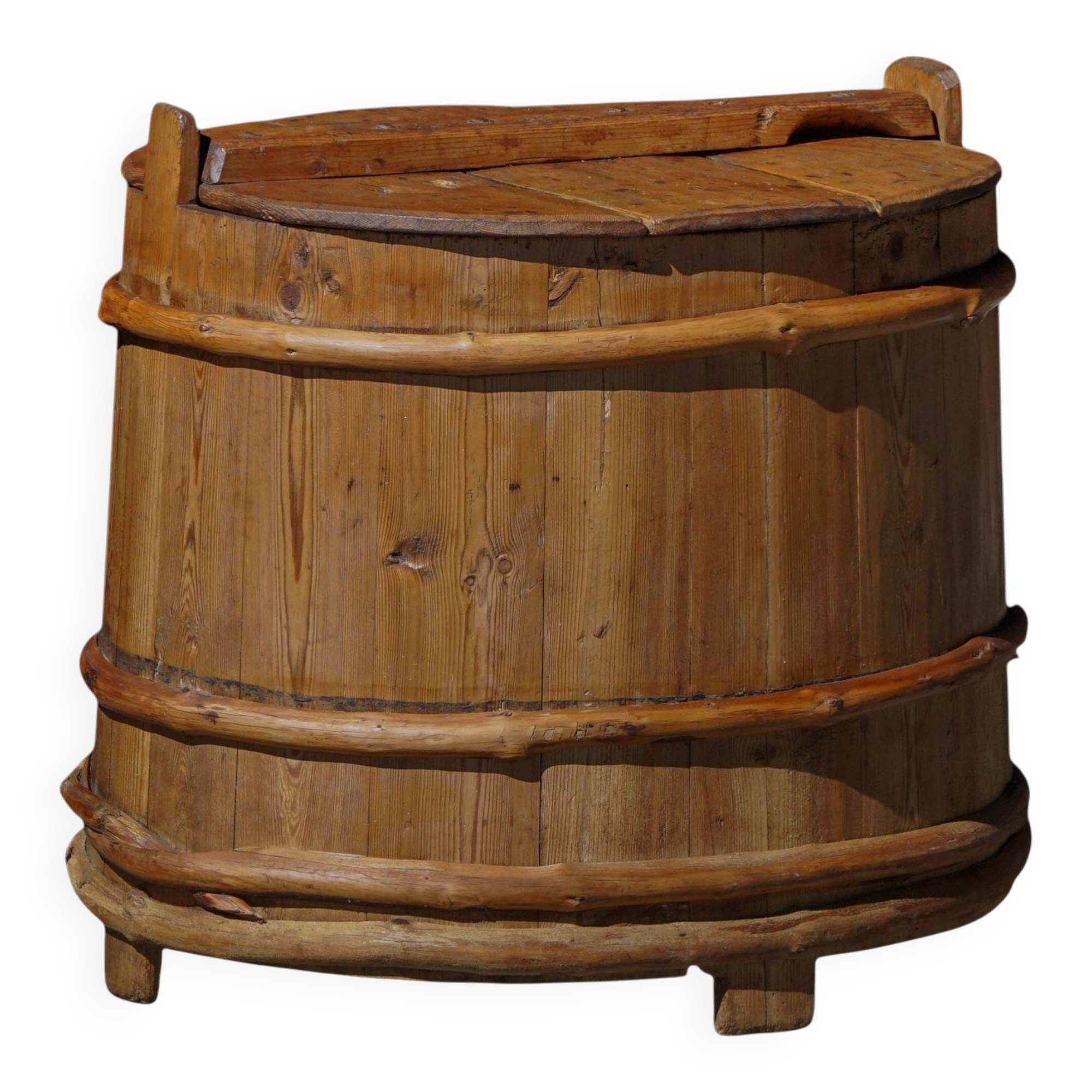 Decorative planter / wooden storage vase Scandinavian, Wabi Sabi, 1950s