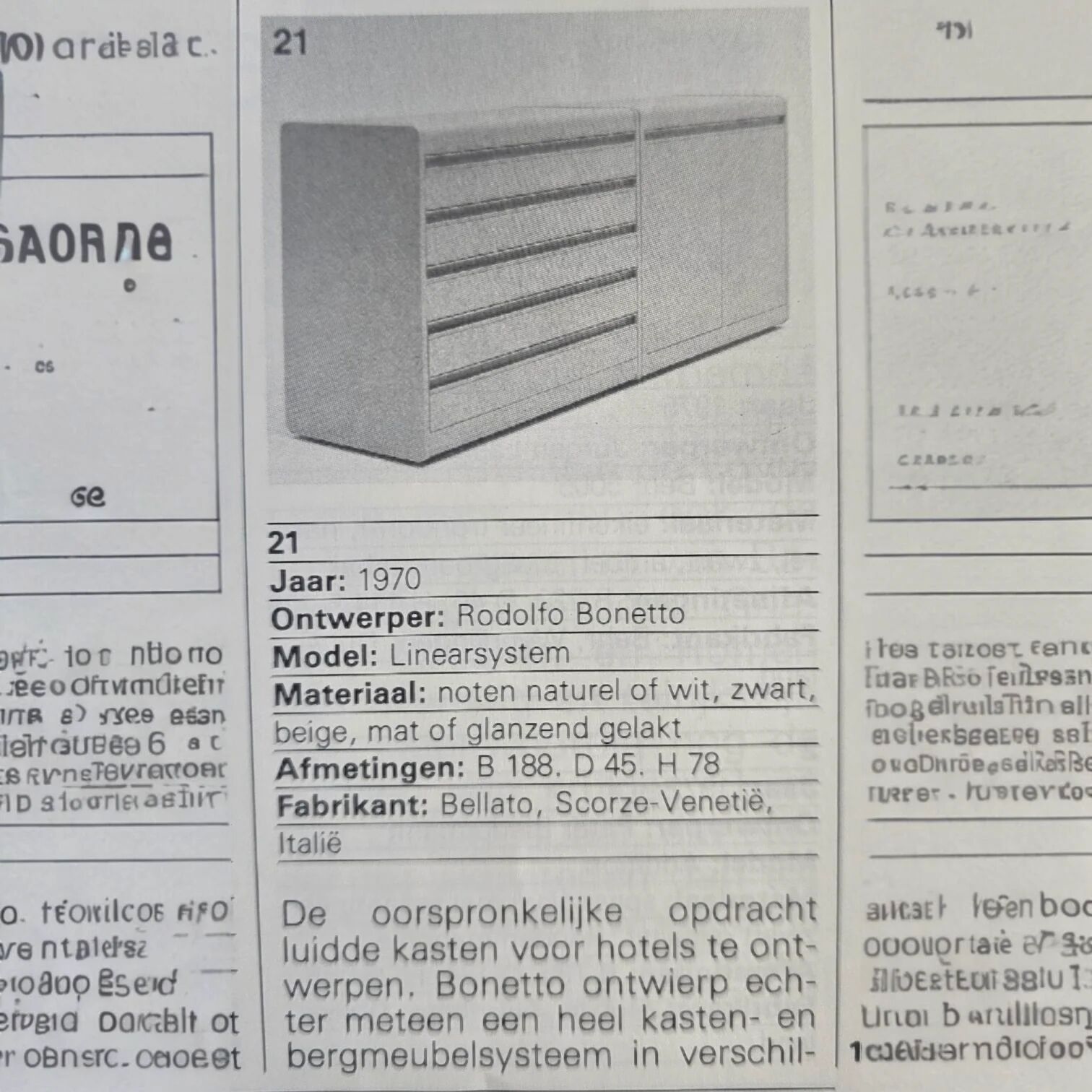 Rodolfo Bonetto / linear system for Bellato / 1970s / width 360 cm