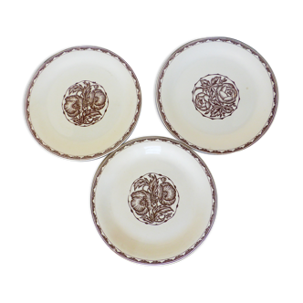 3 flat plates from Sarreguemines, Argonne model