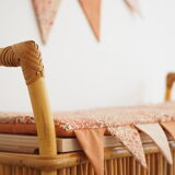 Vintage rattan chest bench