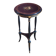 Tripod stool in blackened wood with painted floral decoration.