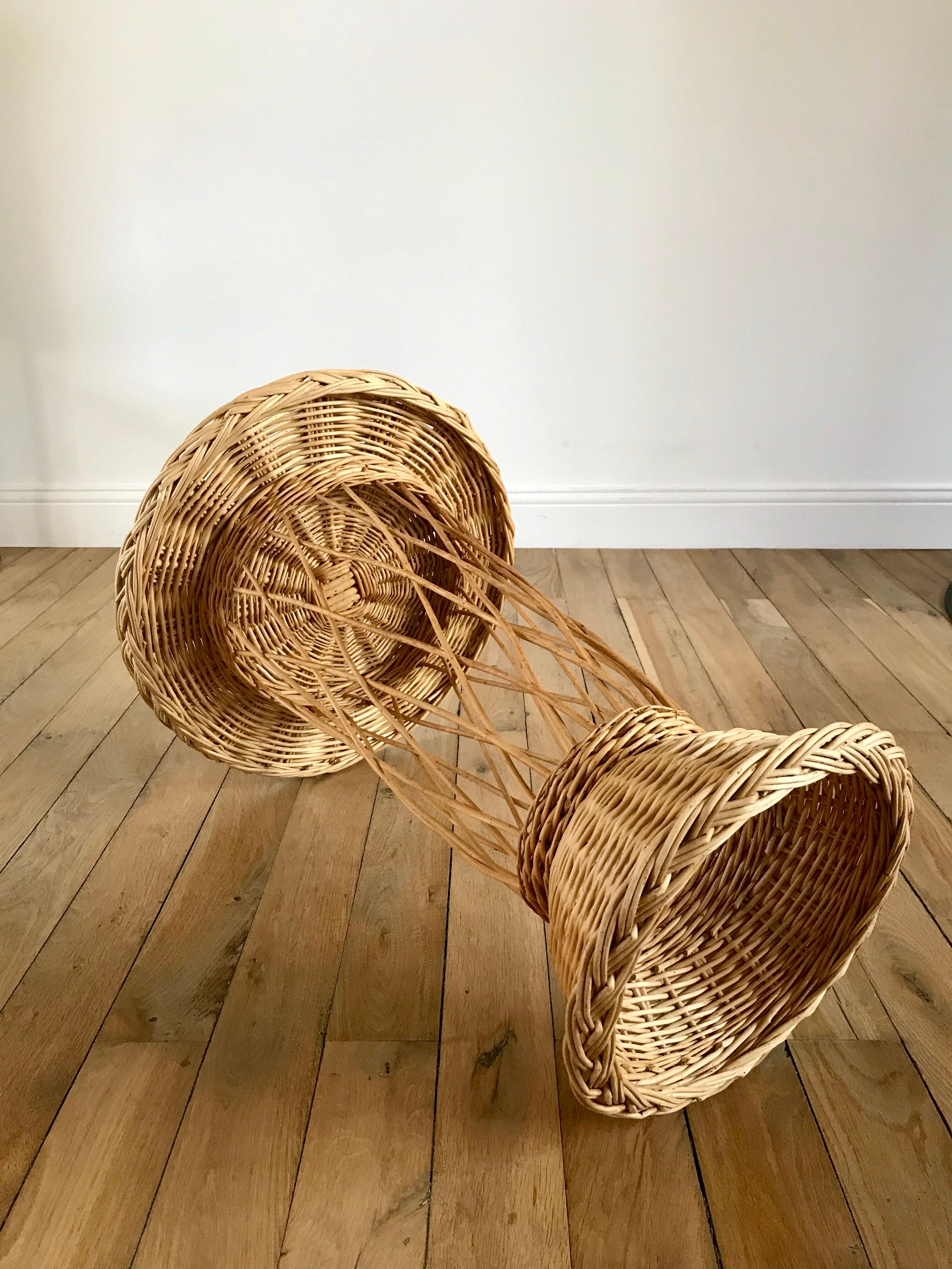 Rattan / bamboo side table 1960s-1970s