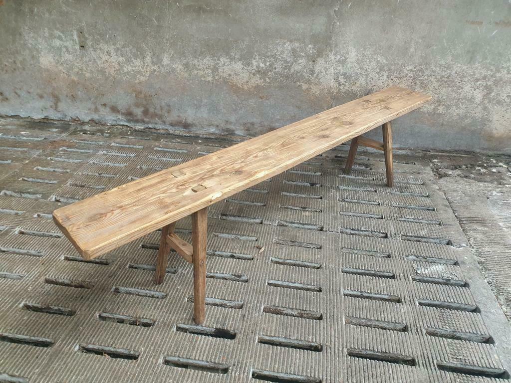 Old bench sidetable pine with oak