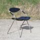 Armchair model "Rugby" design Gilbert Steiner Chrome and Black - 60s