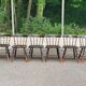 6 solid wood Windsor dining chairs from the 1950s.