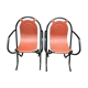 Pair of iron armchairs