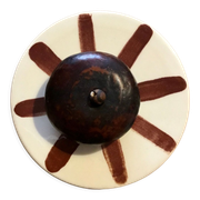 Hand-painted glazed ceramic box of French artisanal vallauris