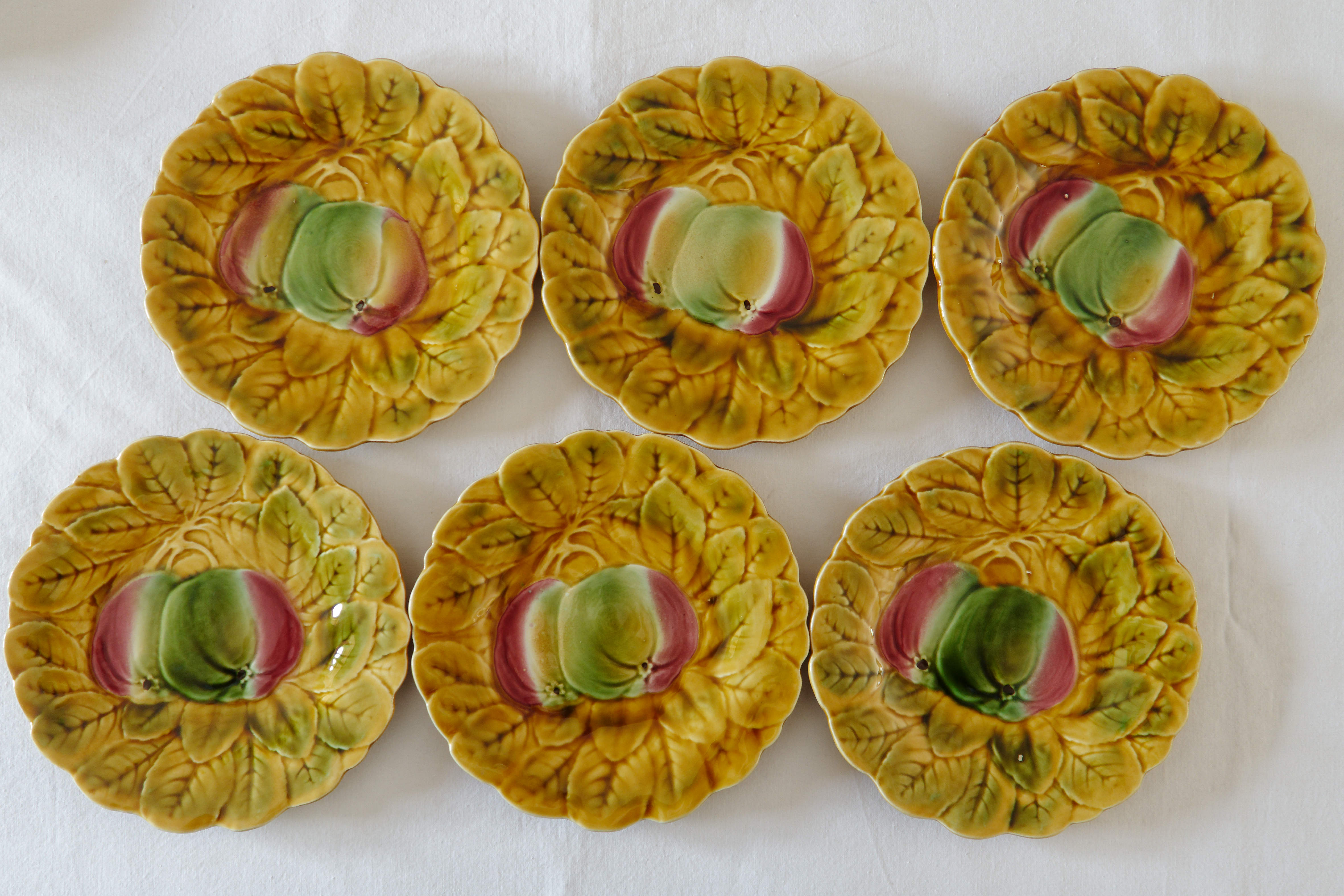 lot 6 dessert plates slurry Sarreguemines