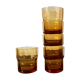 5 amber glasses