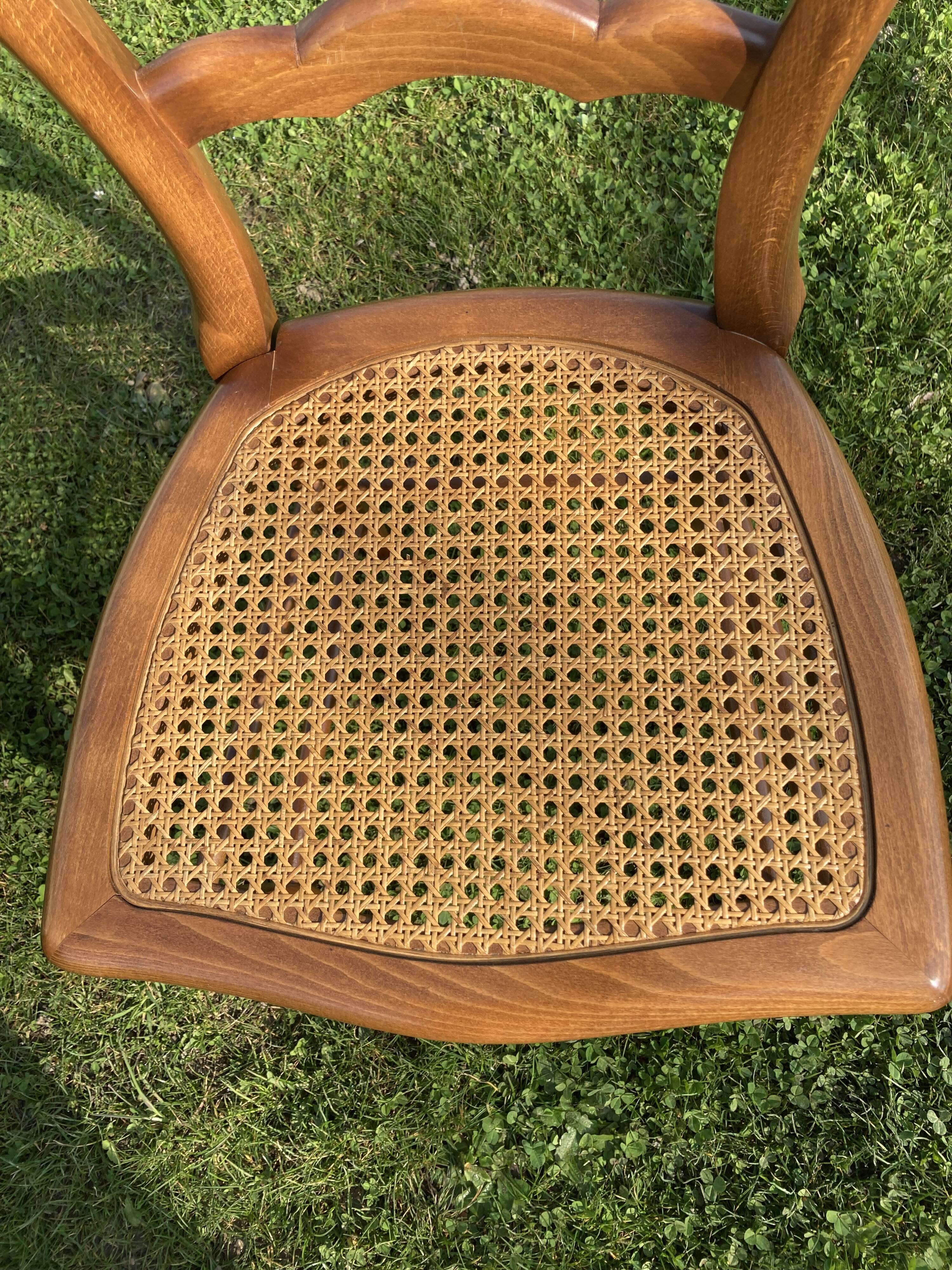 6 chaises Louis Philippe cannées