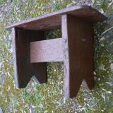Vintage brutalist farmhouse stool bench